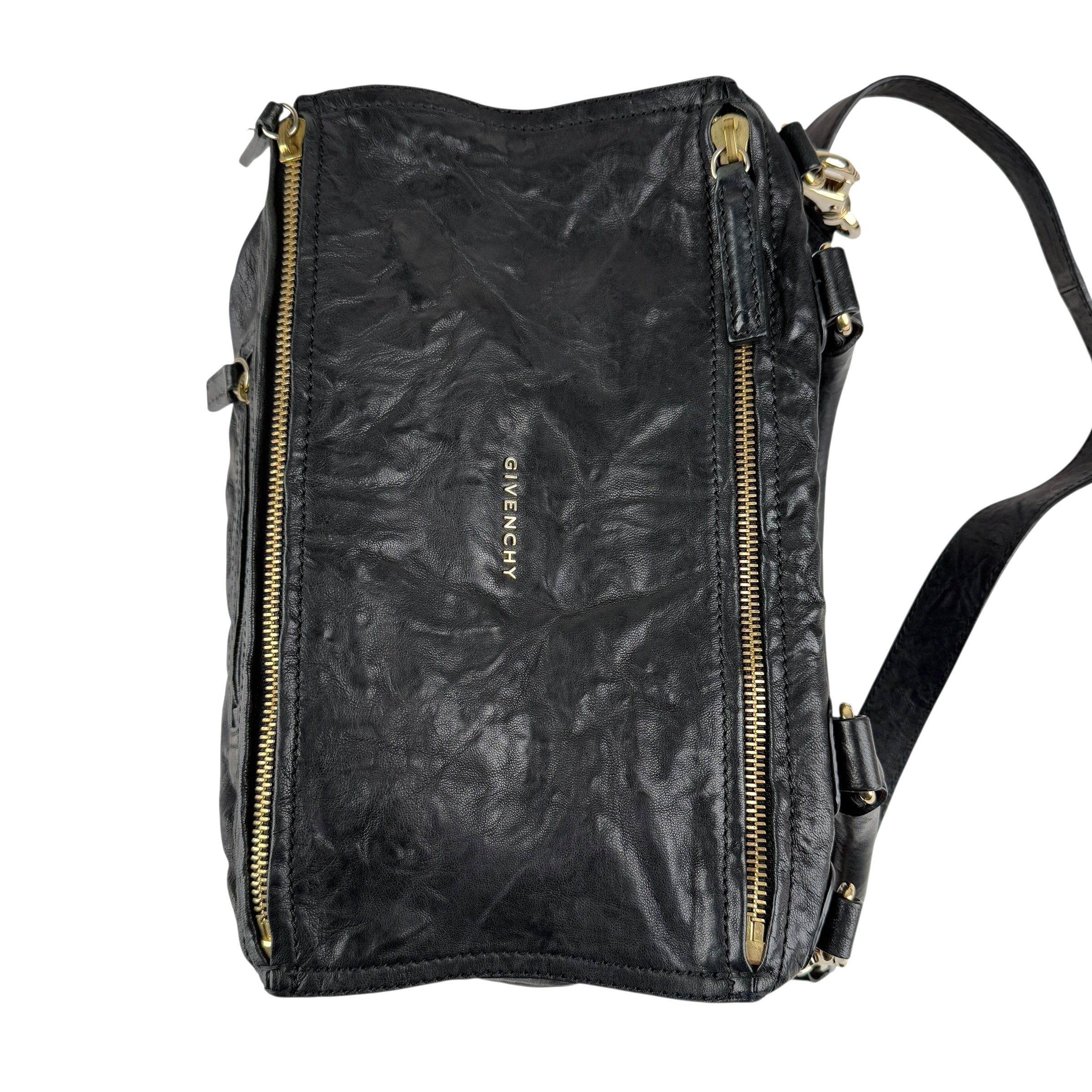 givenchy black sheepskin leather medium pepe pandora bag top
