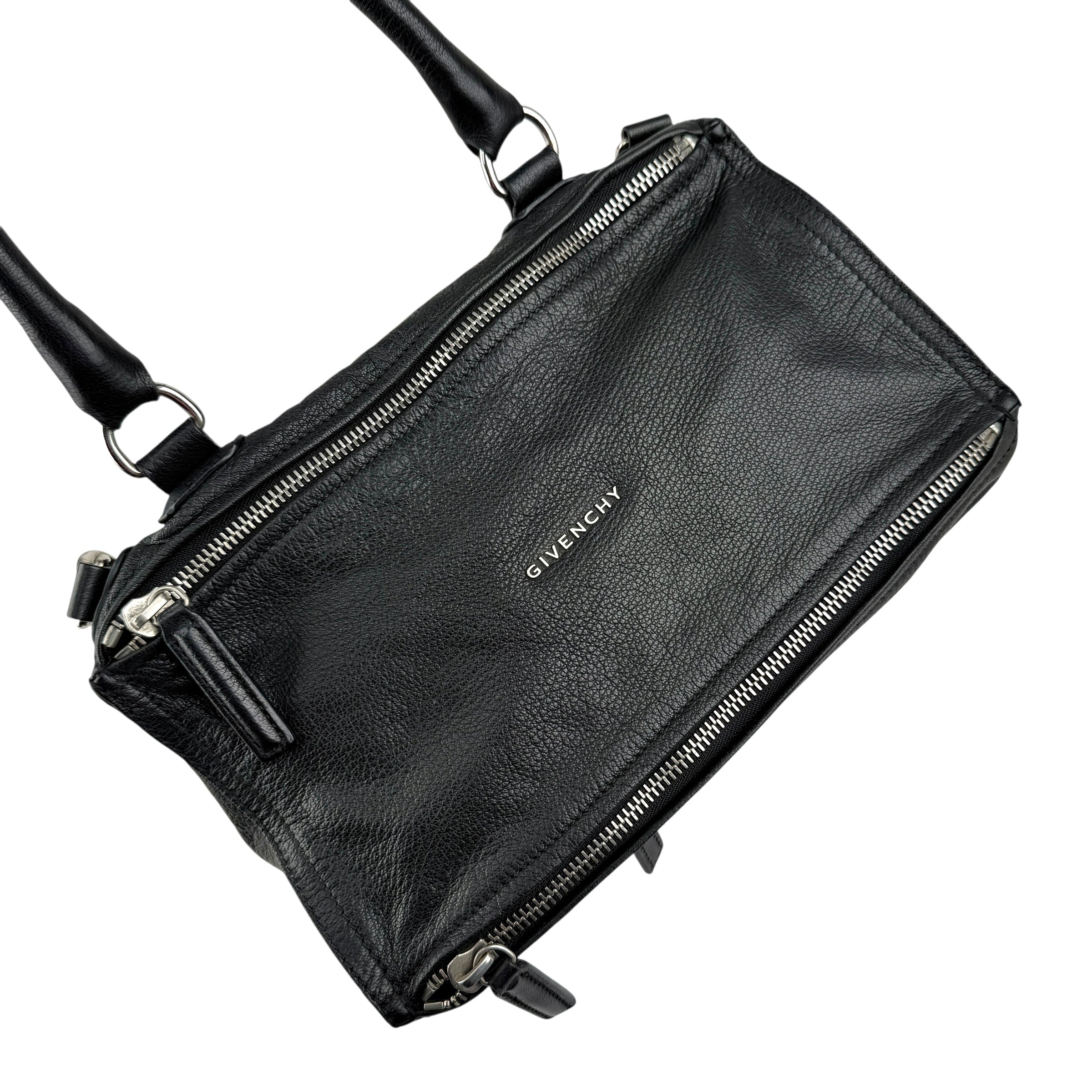 givenchy pandora leather handbag black left front 45