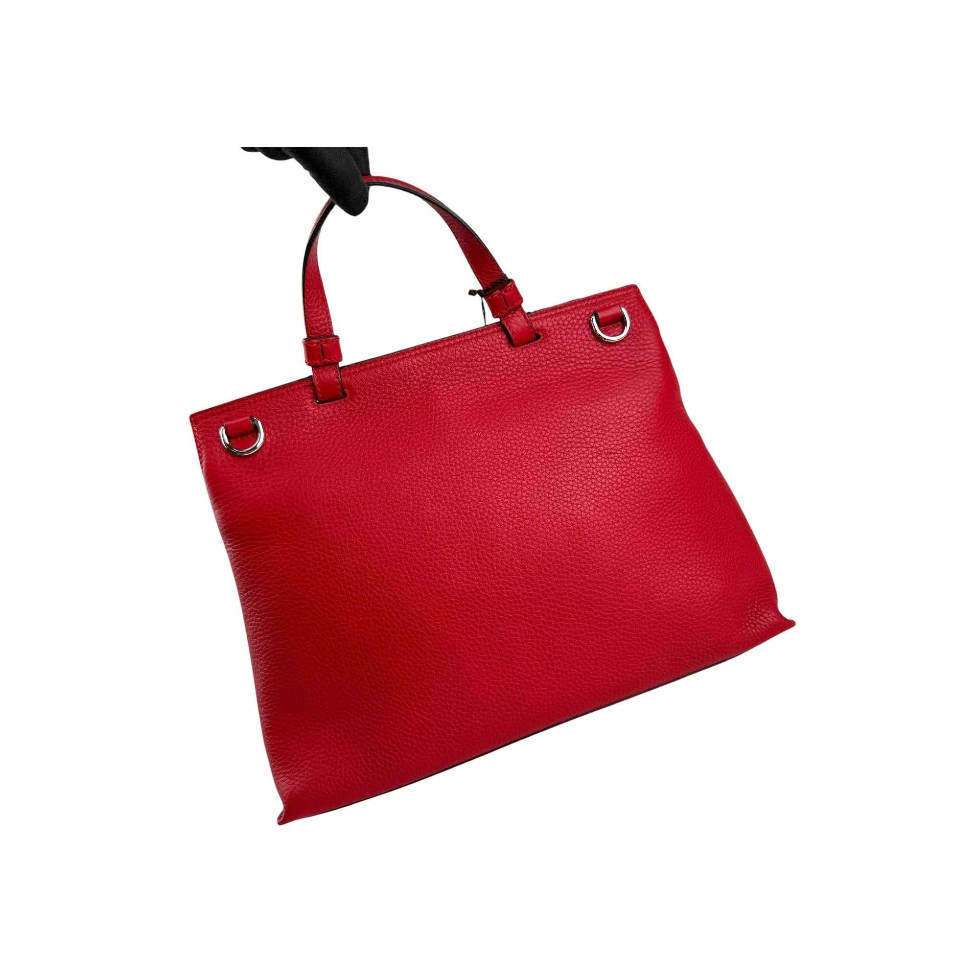 Gucci Bamboo Daily Handbag in Red Leather