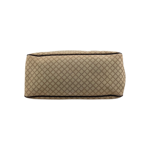 Gucci Beige/Brown Diamante Canvas and Leather Village Double G Hobo