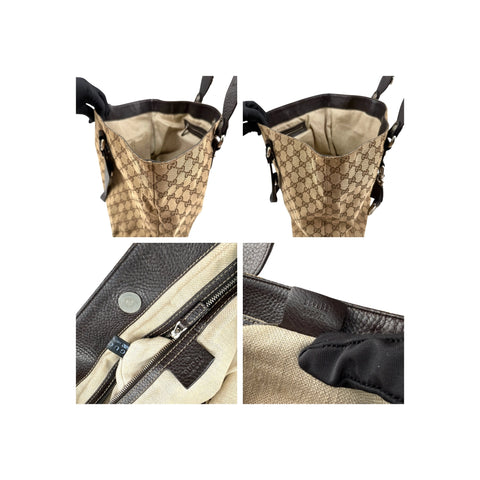 Gucci Beige/Brown GG Canvas Icon Bit Tote Bag