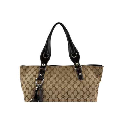 Gucci Beige/Brown GG Canvas Icon Bit Tote Bag