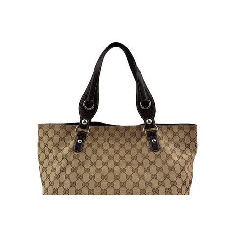 Gucci Beige/Brown GG Canvas Icon Bit Tote Bag