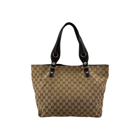 Gucci Beige/Brown GG Canvas Icon Bit Tote Bag