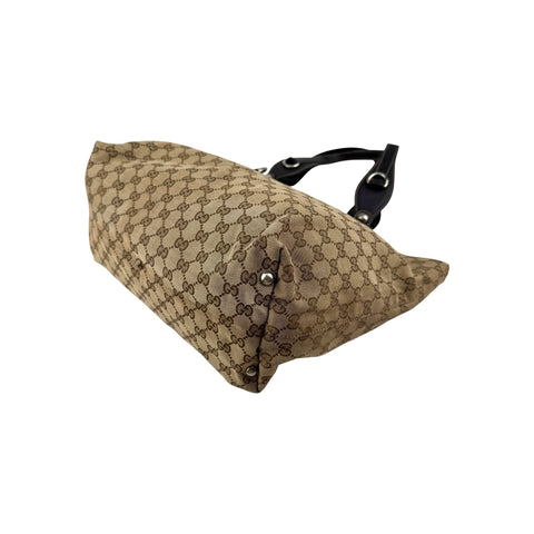 Gucci Beige/Brown GG Canvas Icon Bit Tote Bag