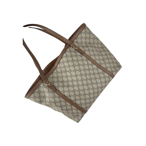 Gucci Beige/Brown GG Supreme Canvas and Leather Nice Tote