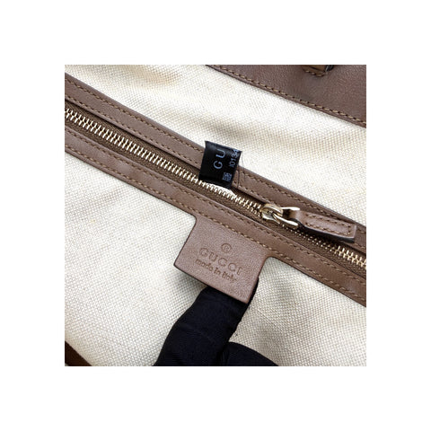 Gucci Beige/Brown GG Supreme Canvas and Leather Nice Tote