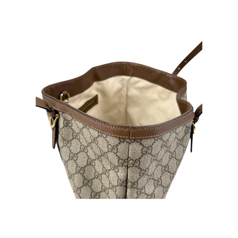 Gucci Beige/Brown GG Supreme Canvas and Leather Nice Tote