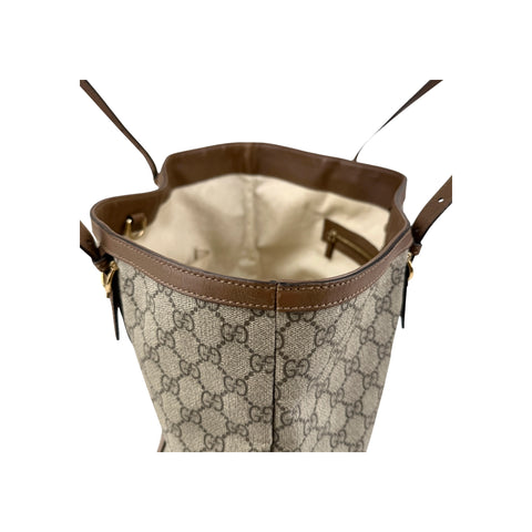 Gucci Beige/Brown GG Supreme Canvas and Leather Nice Tote