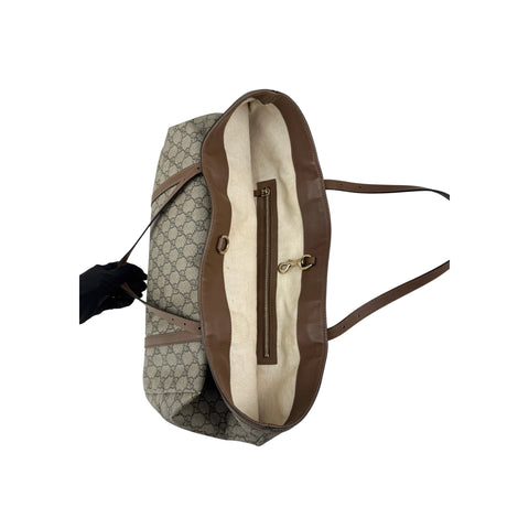 Gucci Beige/Brown GG Supreme Canvas and Leather Nice Tote