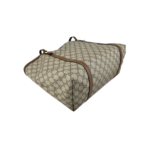 Gucci Beige/Brown GG Supreme Canvas and Leather Nice Tote