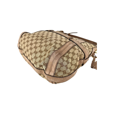 Gucci Beige Canvas/Nubuck GG Running Medium Double G Hobo Bag