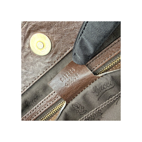 Gucci Beige/Ebony GG Canvas Large Charm Tote Bag