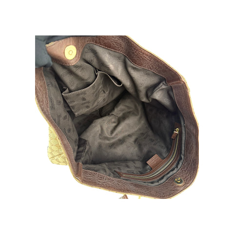 Gucci Beige/Ebony GG Canvas Large Charm Tote Bag