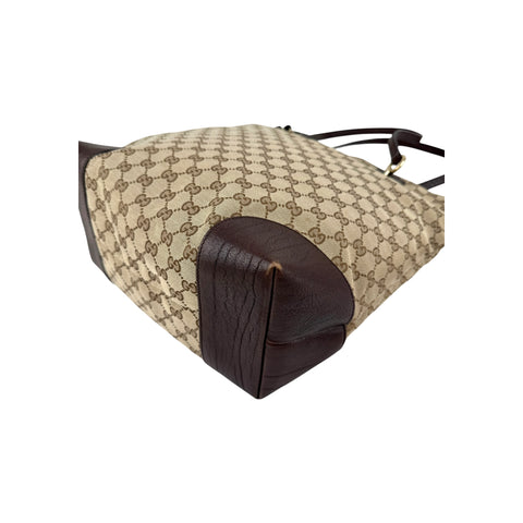 Gucci Beige/Ebony GG Canvas Large Charm Tote Bag