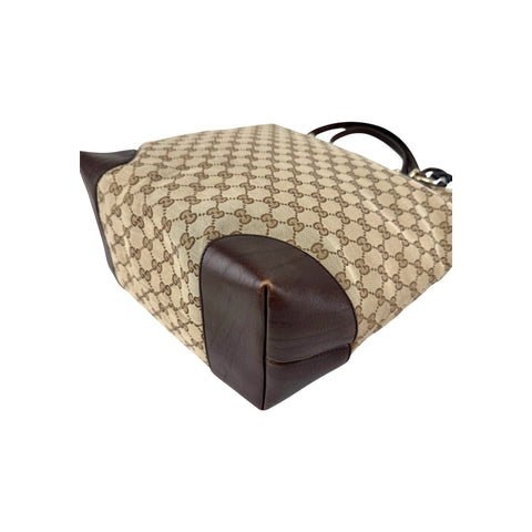 Gucci Beige/Ebony GG Canvas Large Charm Tote Bag