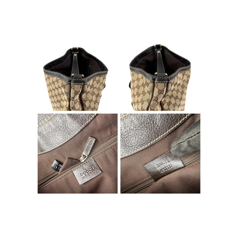 Gucci Beige/Ebony GG Canvas New Web Hobo Bag