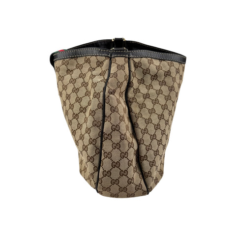 Gucci Beige/Ebony GG Canvas New Web Hobo Bag