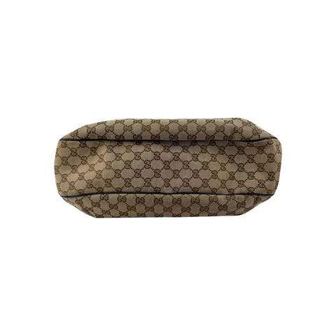 Gucci Beige/Ebony GG Canvas New Web Hobo Bag