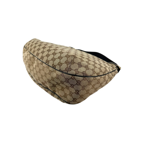 Gucci Beige/Ebony GG Canvas New Web Hobo Bag