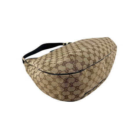 Gucci Beige/Ebony GG Canvas New Web Hobo Bag