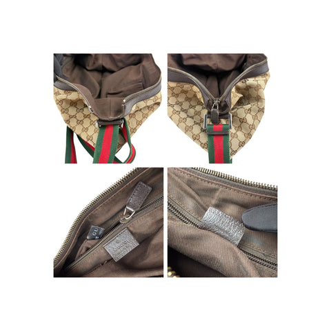 Gucci Beige/Ebony GG Canvas Vintage Web Medium Messenger Bag