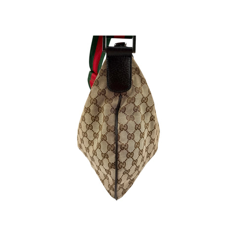 Gucci Beige/Ebony GG Canvas Vintage Web Medium Messenger Bag