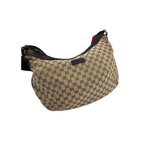 Gucci Beige/Ebony GG Canvas Vintage Web Medium Messenger Bag
