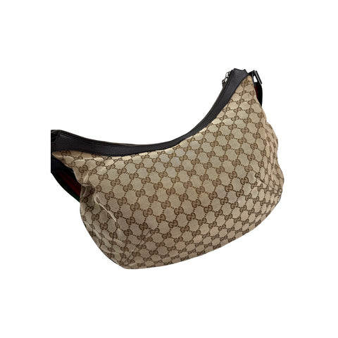 Gucci Beige/Ebony GG Canvas Vintage Web Medium Messenger Bag