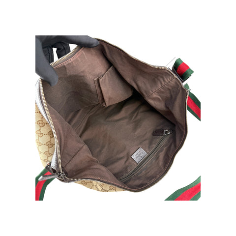 Gucci Beige/Ebony GG Canvas Vintage Web Medium Messenger Bag