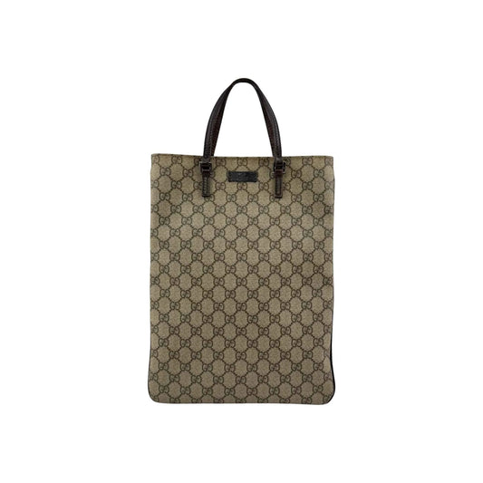 Gucci Beige/Ebony GG Coated Canvas Flat Small Tote Bag