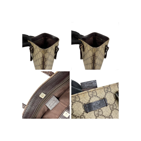 Gucci Beige/Ebony GG Coated Canvas Flat Small Tote Bag