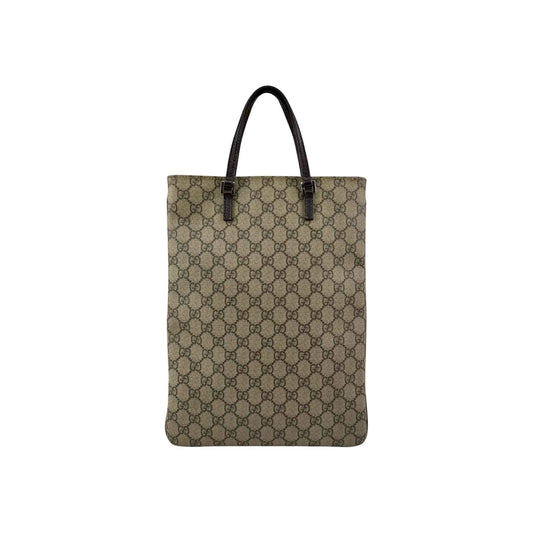 Gucci Beige/Ebony GG Coated Canvas Flat Small Tote Bag