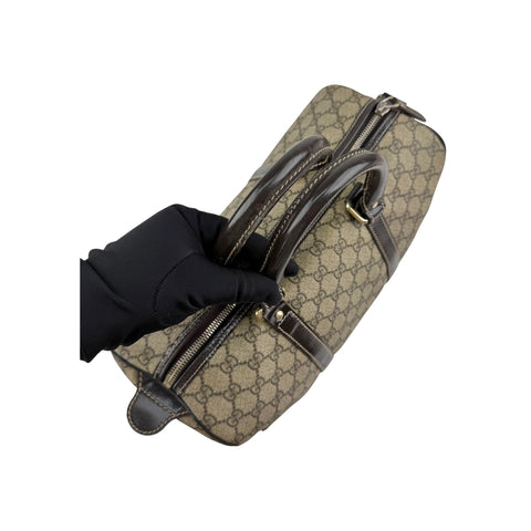 Gucci Beige/Ebony GG Crystal Medium Joy Boston Bag