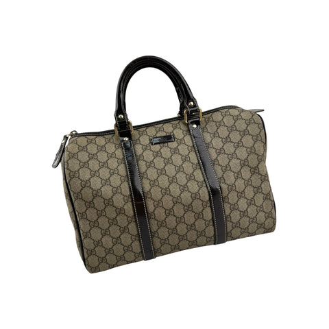 Gucci Beige/Ebony GG Crystal Medium Joy Boston Bag