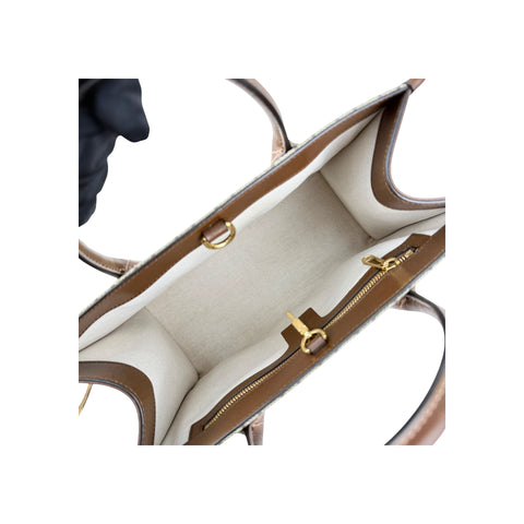 Gucci Beige/Ebony GG Supreme Canvas and Leather GG Small Tote Bag
