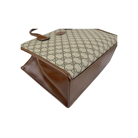 Gucci Beige/Ebony GG Supreme Canvas and Leather GG Small Tote Bag