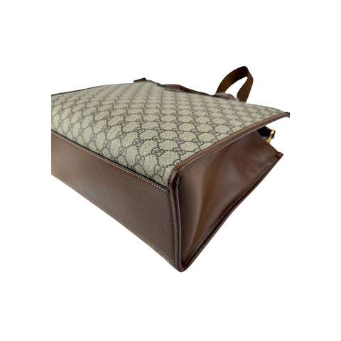 Gucci Beige/Ebony GG Supreme Canvas and Leather GG Tote Bag