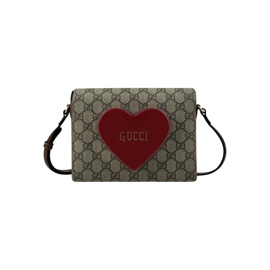 Gucci Beige/Ebony Supreme Canvas Valentine's Day crossbody Bag