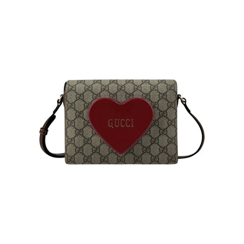 Gucci Beige/Ebony Supreme Canvas Valentine's Day crossbody Bag