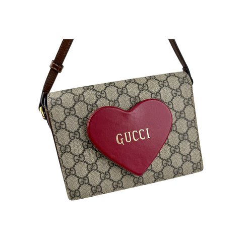 Gucci Beige/Ebony Supreme Canvas Valentine's Day crossbody Bag