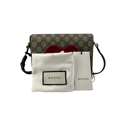 Gucci Beige/Ebony Supreme Canvas Valentine's Day crossbody Bag