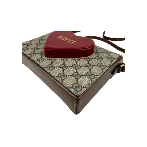 Gucci Beige/Ebony Supreme Canvas Valentine's Day crossbody Bag