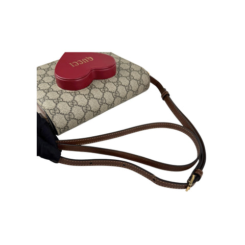 Gucci Beige/Ebony Supreme Canvas Valentine's Day crossbody Bag