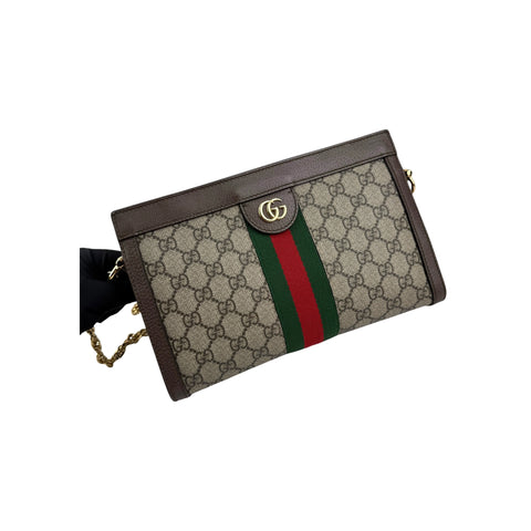 Gucci Beige/Ebony Supreme GG Coated Canvas Vintage Web Ophidia Shoulder Bag