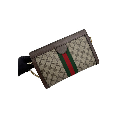 Gucci Beige/Ebony Supreme GG Coated Canvas Vintage Web Ophidia Shoulder Bag