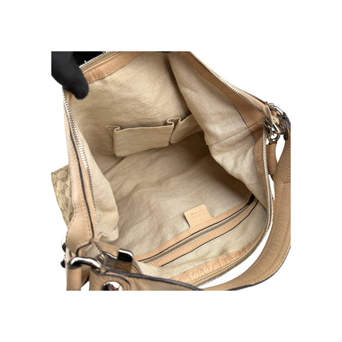 Gucci Beige GG Canvas Icon Bit Medium Hobo Bag