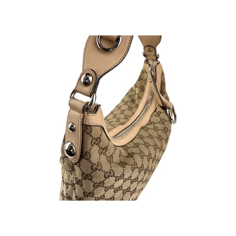 Gucci Beige GG Canvas Icon Bit Medium Hobo Bag