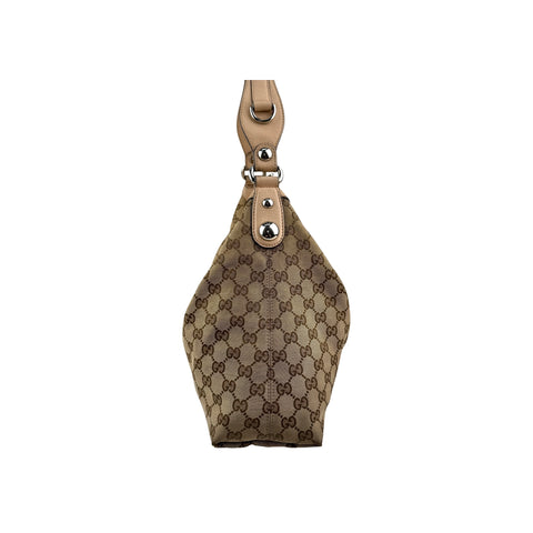Gucci Beige GG Canvas Icon Bit Medium Hobo Bag