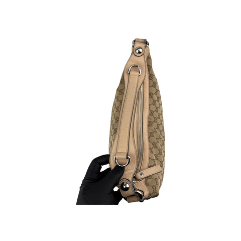 Gucci Beige GG Canvas Icon Bit Medium Hobo Bag